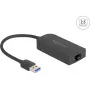 DeLOCK 66045 sovitin USB 5 Gbps Type-A - 2,5 Gigabit LAN RJ45 musta