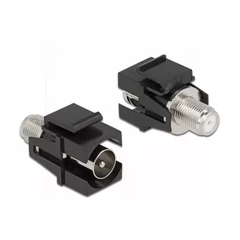 Keystone-moduuli IEC-uros - F-naaras musta DeLOCK 86856