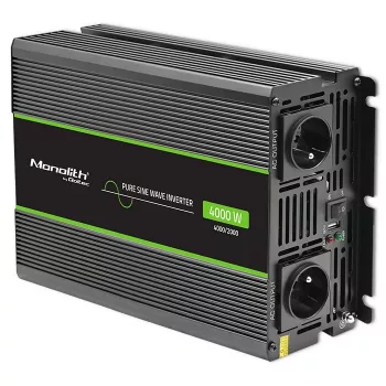 Qoltec Monolith virtasovitin/-muunnin auto 4000 W musta