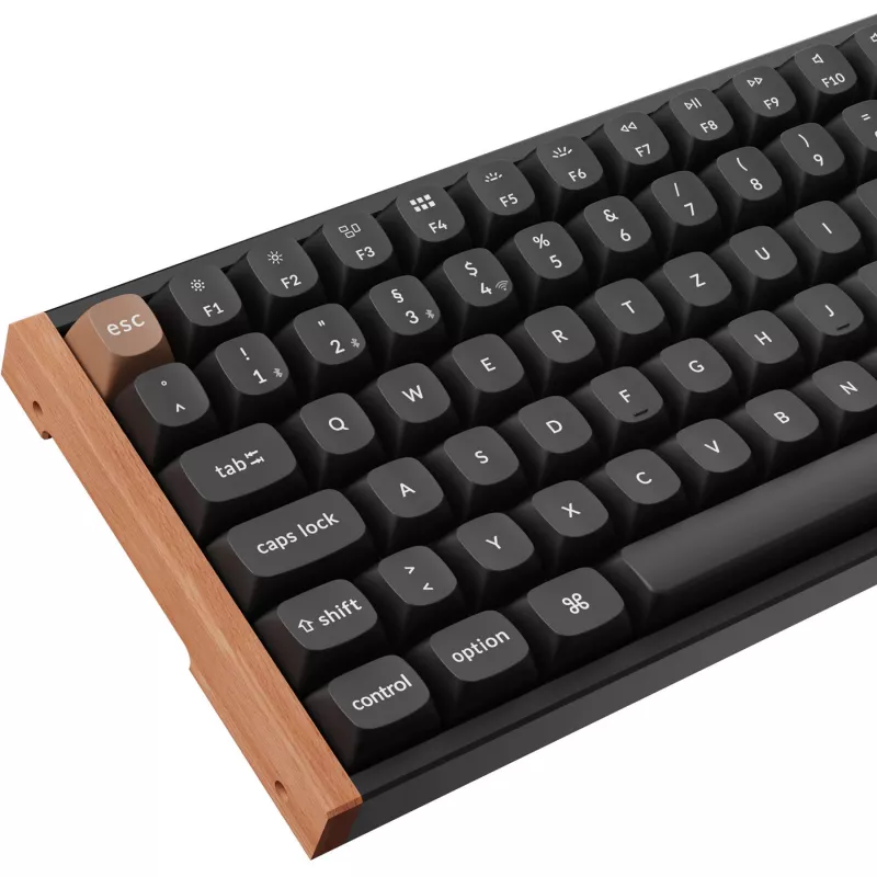 Keychron K2 HE (musta/puu, DE-asettelu, Gateron Double-Rail Magnetic Nebula, alumiinirunko)
