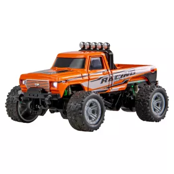 Kauko-ohjattava Monstertruck Amewi DieCast 1:64 RTR oranssi, metallikotelo, Ready-to-Run