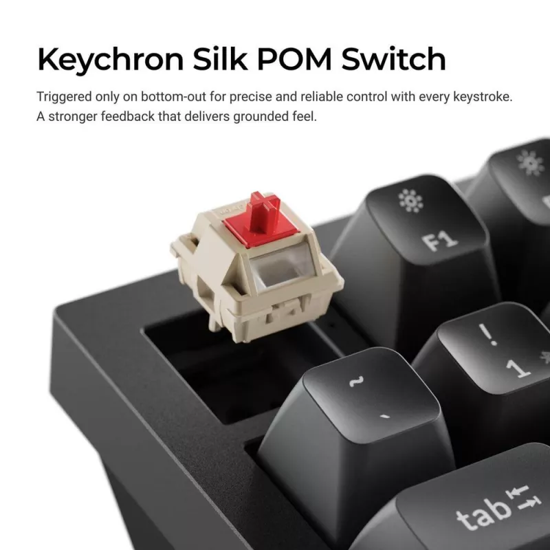 Mekaaninen 75 %:n näppäimistö Keychron Q1 Ultra 8K – USB + RF-langaton + Bluetooth, RGB, musta