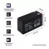 UPS-akku QOLTEC 53031 12V 9Ah vihreä, 152×94×65 mm, 2,35 kg