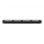 Patch-paneeli 1U LANBERG PPUA-1024-B, 24 porttia, Cat6a, U/UTP, 1U rack, syvyys 102 mm, metalli, musta
