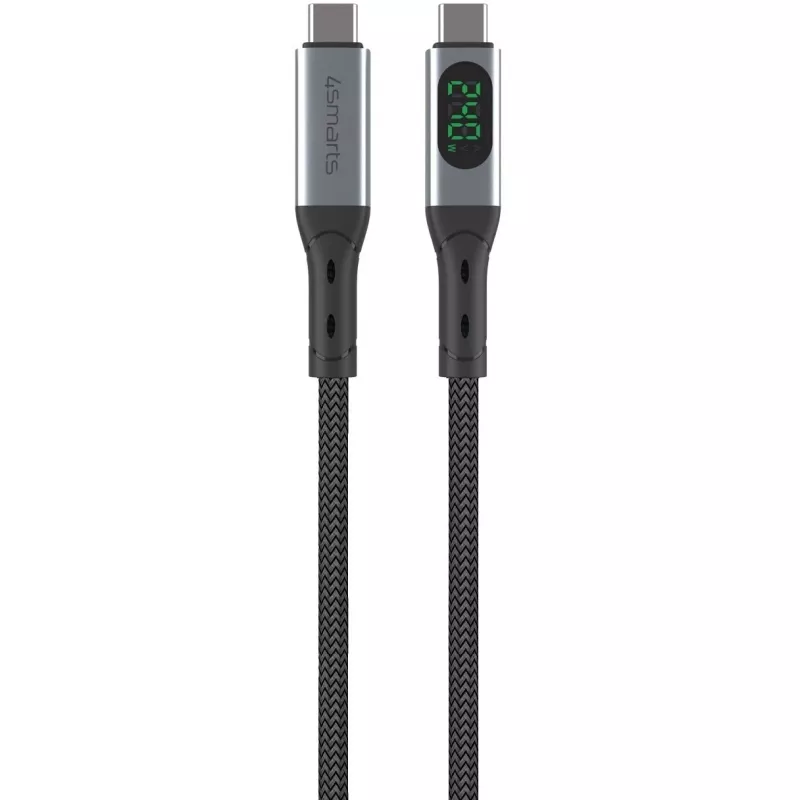 USB-kaapeli 4smarts 541438 USB4 Gen 2x2 1,5 m USB-C musta harmaa