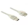 USB-kaapeli DeLOCK 83881 USB 2.0 1 m USB A läpinäkyvä