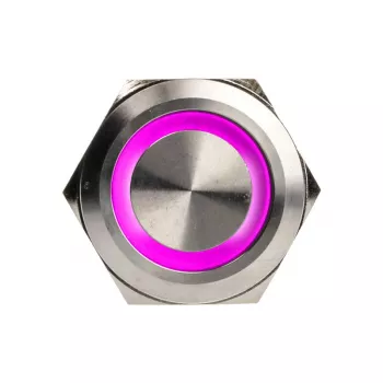 Ilkivaltasuojattu painonappikytkin DimasTech PD197 25 mm Silverline-rengas