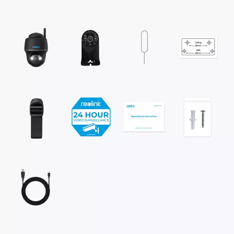 Reolink IP-kamera ARGUS PT 5MP TYP-C musta akkukäyttöinen