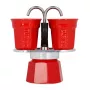 Bialetti Mini Express kahvinkeitin punainen 2 kuppia + 2 kuppia
