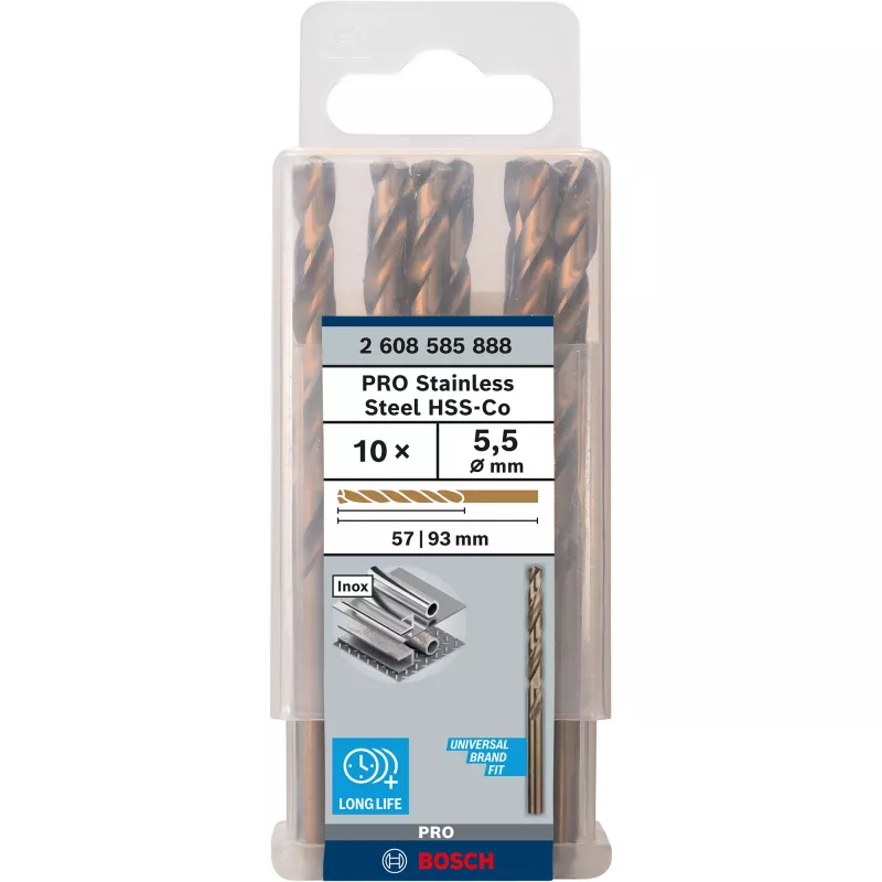 Bosch PRO Stainless Steel HSS-Co kierrepora, Ø 5,5 mm, 10 kpl
