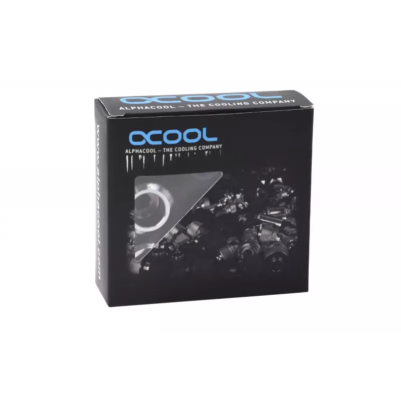 Liitinsarja Alphacool 17474 — messinki-kromiliittimet, Ø 22 mm, korkeus 20 mm