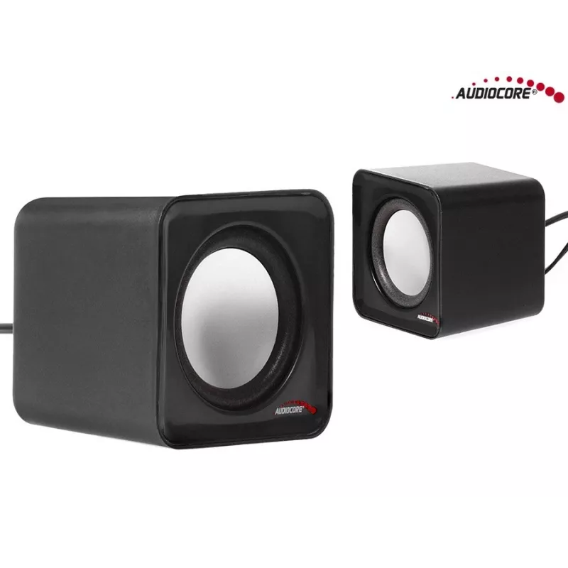 2-tie PC-kaiutin Audiocore AC870 B — 3 W RMS, johdollinen USB-virtalähde, 3,5 mm tulo, 2.0 kanavaa