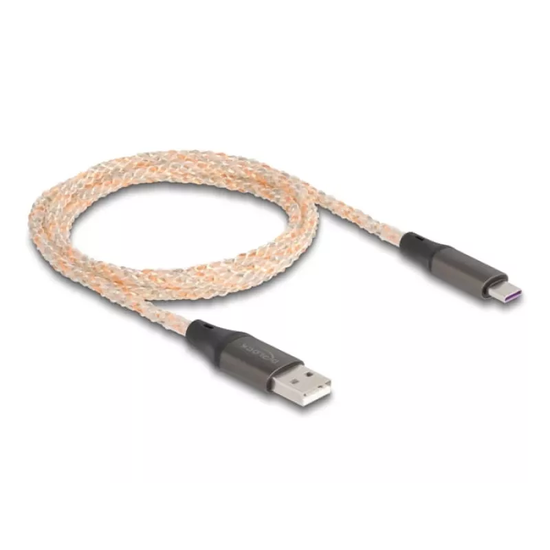 DeLOCK USB 2.0 -kaapeli Type-A - USB Type-C RGB 1m