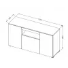 Cama Sideboard VIVA 150 musta/musta kiiltävä + valkoinen