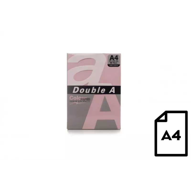 Värillinen paperi Double A, 80 g, A4, 500 arkkia, pinkki