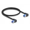 Verkkokaapeli DeLOCK RJ45 Cat.6A S/FTP kulmaliitin 1 m musta