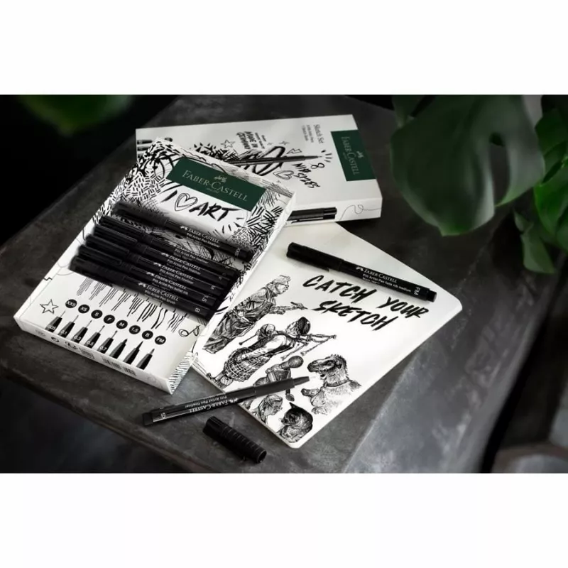 Faber-Castell 267102 hienotussi Multi musta 8 kpl pyöreä kärki