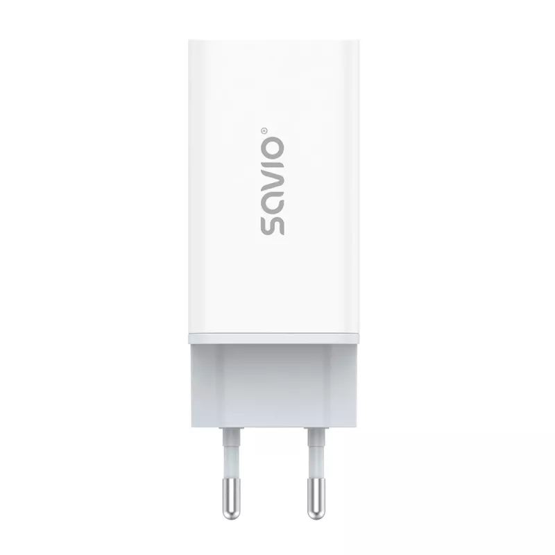 SAVIO LA-07 GaN 65W virtalähde, USB, QC4.0+, PD 3.0, valkoinen