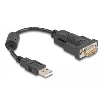 DeLOCK 61549 sarjakaapeli musta 0,25 m USB Type-A RS-232