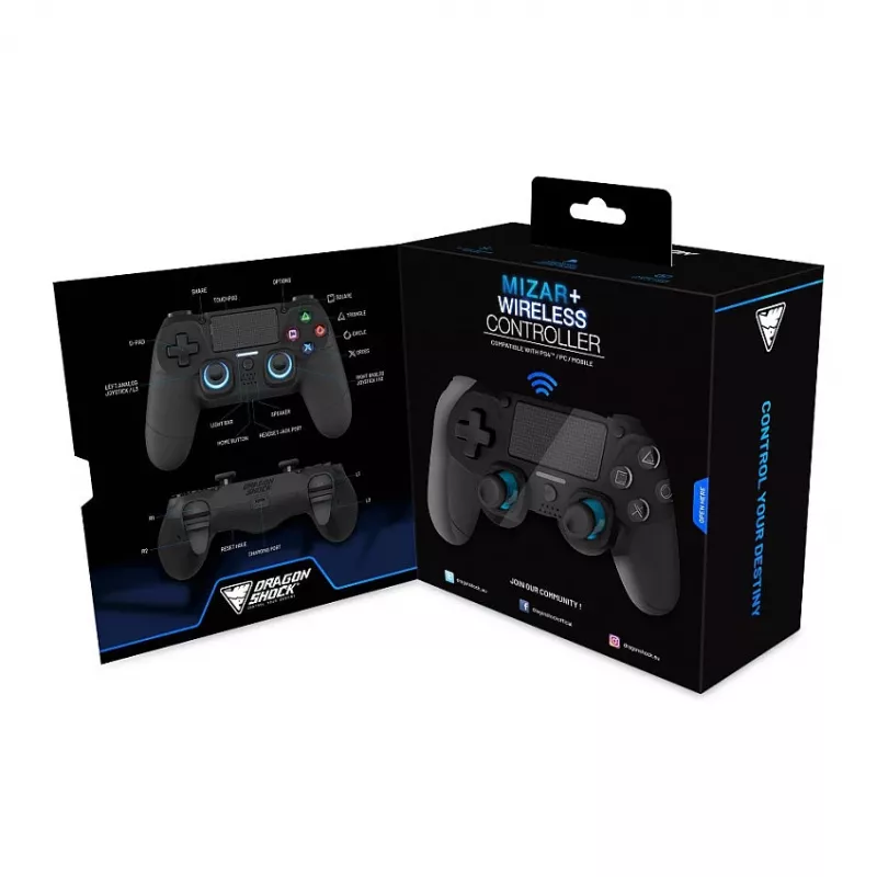 Dragonshock Controller Mizar+ Wireless musta PS4/PC