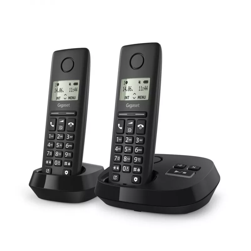 Gigaset PURE 100A Duo langaton analoginen/DECT-puhelin — 2 luuria, kaiutin, numeronäyttö, 1,5