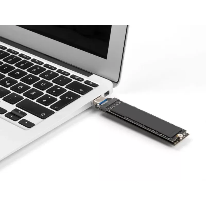 DeLOCK yhdistelmämuunnin M.2 NVMe PCIe- tai SATA-SSD-asemalle USB 3.2 Gen 2 musta