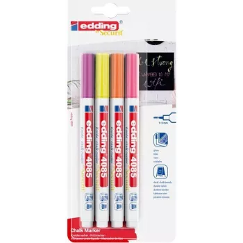 Tussi Edding 4085/4N — liitutussi 1–2 mm, neon, 4 kpl:n pakkaus
