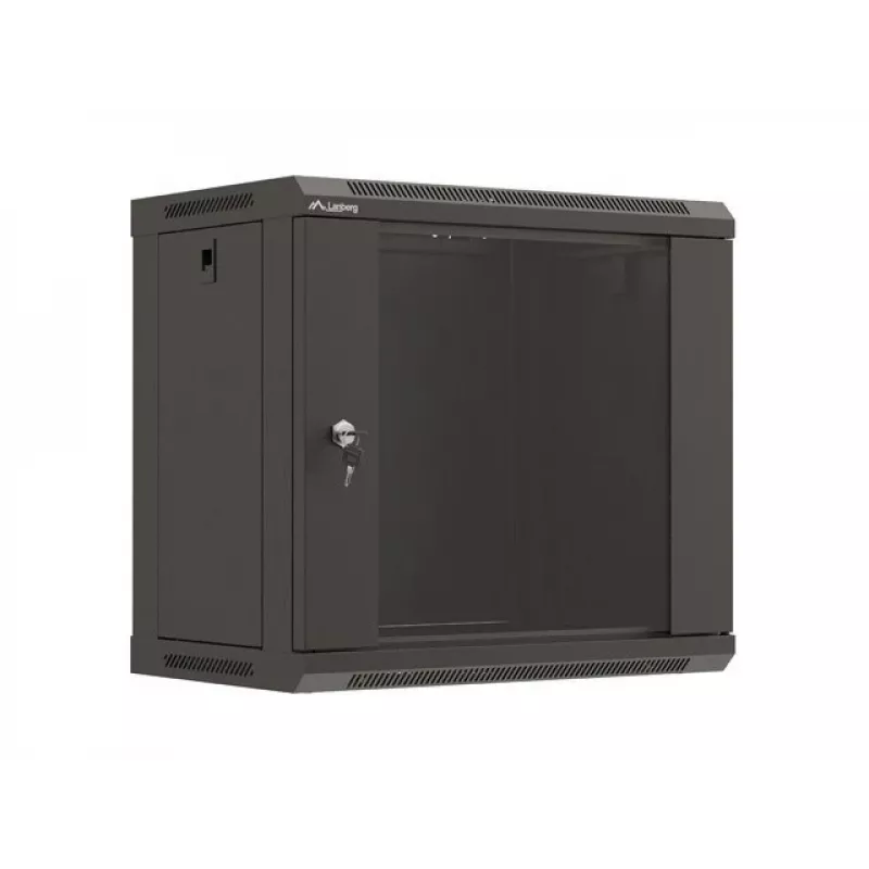 Seinäkiinnitteinen räkki LANBERG WF03-5309-10B, 9U, 500×350×540 mm, maks. kuorma 60 kg, musta