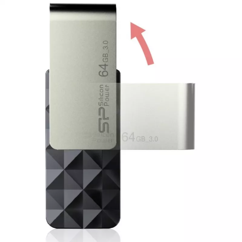 Silicon Power Blaze B30 SP016GBUF3B30V1K USB-muistitikku, 16 GB, USB 3.0, musta