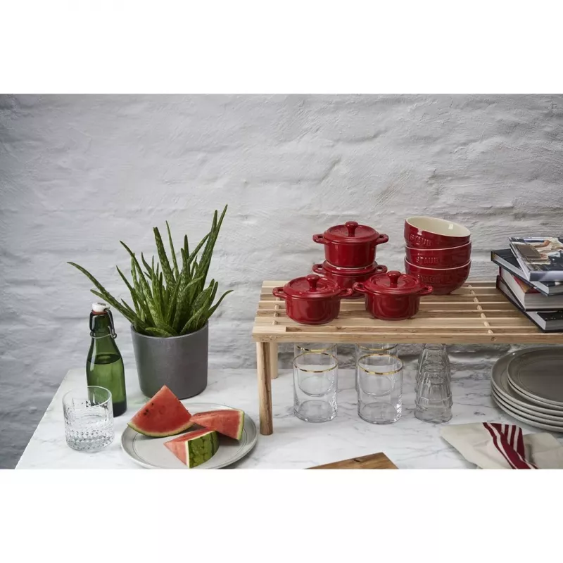 Staub Mini Cocotte pyöreä, 4 kpl - 200 ml, punainen
