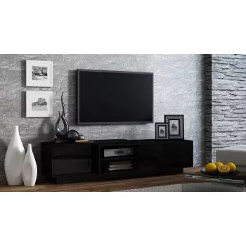 Cama TV-kaappi SIGMA1 180 musta/musta kiiltävä