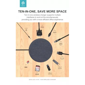 Devia 12-in-1 USB-C-telakka langattomalla laturilla