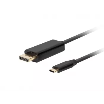 Videokaapelisovitin LANBERG CA-CMDP-10CU-0010-BK USB Type-C - DisplayPort 1 m, DisplayPort 1.2, enintään 3840×2160@60Hz, HDR