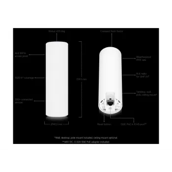 Ubiquiti UniFi U6-Mesh WiFi 6 -tukiasema AX5300 5.3 Gbps IPX5 vedenpitävä - valkoinen