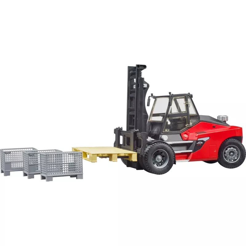 Linde HT160 trukki ja lava (punainen/musta, sis. 3 verkkolaatikkoa)