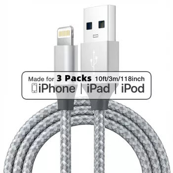 ROLINE - iPad-/iPhone-/iPod-lataus-/datakaapeli - Lightning / USB - USB Type-A, 4-napainen (M) - Lightning (M) - 1 m - suojattu - (USB/USB 2.0) - valkoinen (Pa