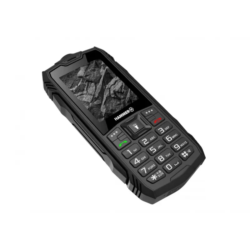 myPhone Hammer Rock kestävä matkapuhelin, 2,4 tuumaa, Dual SIM, musta