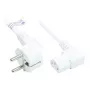 Virtakaapeli suojakosketinpistoke Type E+F (CEE 7/7, kulma) - C13 (oikealle kulma), valkoinen, 1,00 mm², 3 m, Good Connections® (P0131-W030)