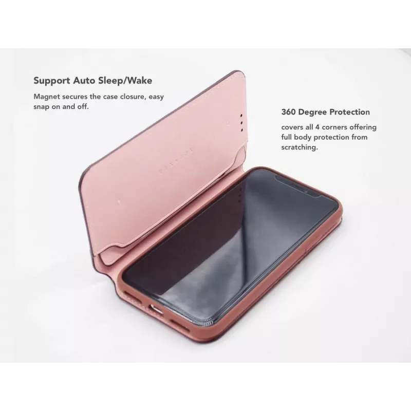 Folio-kotelo VixFox iPhone 7/8 — pinkki, folio-suojakotelo