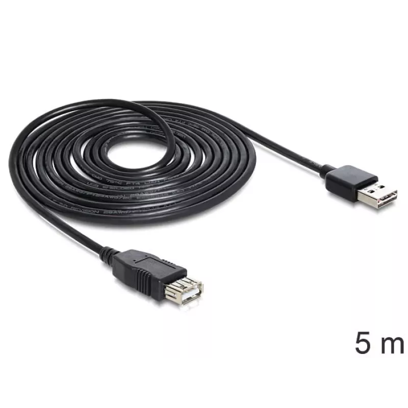 USB-kaapeli DeLOCK EASY-USB 2.0-A 5 m musta