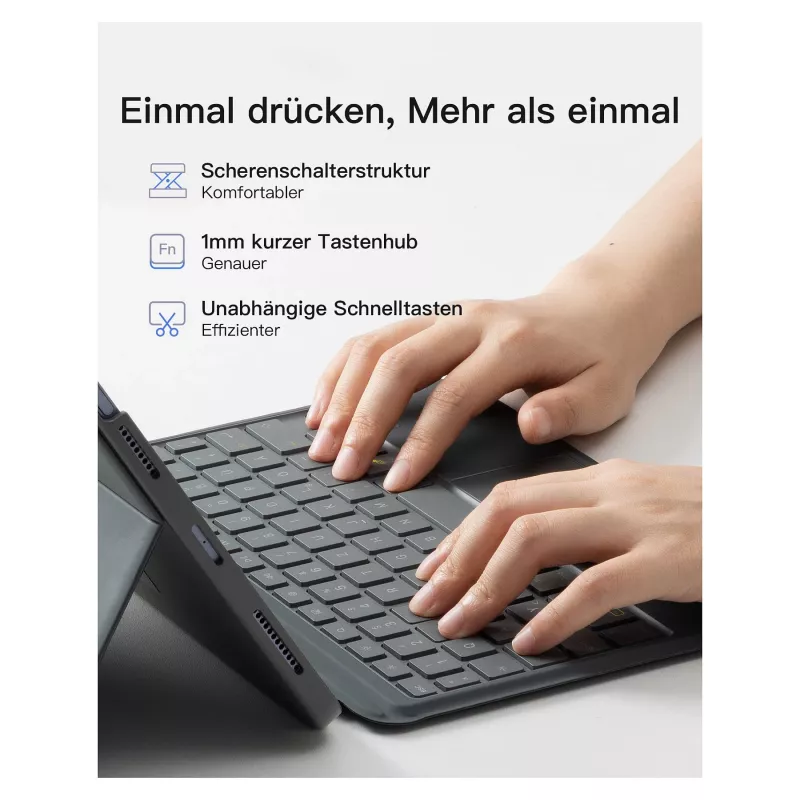 inateck näppäimistö iPad 11 iPad 10. gen. yhteensopiva QWERTZ harmaa