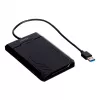 HDD/SSD-kotelo Unitek Y-3036, 2,5 tuuman SATA III, USB 3.2 Gen 1 (5 Gbit/s), UASP, integroitu USB-A-kaapeli, musta