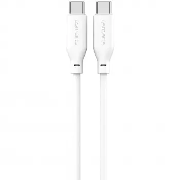 4smarts USB-C / USB-C -silikonikaapeli High Flex 60W 1,5 m valkoinen