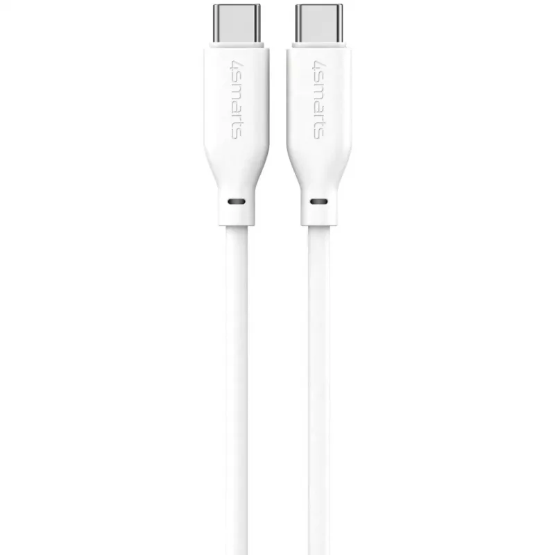 4smarts USB-C / USB-C -silikonikaapeli High Flex 60W 1,5 m valkoinen