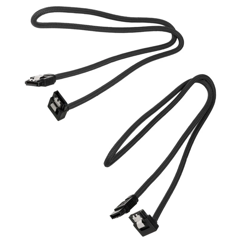 Corsair CC-8900282 Premium punottu SATA-kaapeli, kulmikas, 60 cm, musta, 2 kpl:n pakkaus