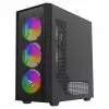 PC-kotelo SAVIO Noctis Flow RGB — Cube, ATX/Mini-ITX, 3x 120 mm etutuulettimet, karkaistu lasisivupaneeli, max. GPU 35 cm