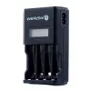 Akkulaturi everActive NC450B — 4 kennon AAA-laturi, 110/230V AC, musta