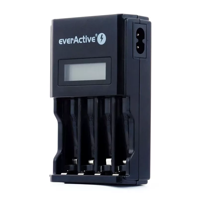 Akkulaturi everActive NC450B — 4 kennon AAA-laturi, 110/230V AC, musta