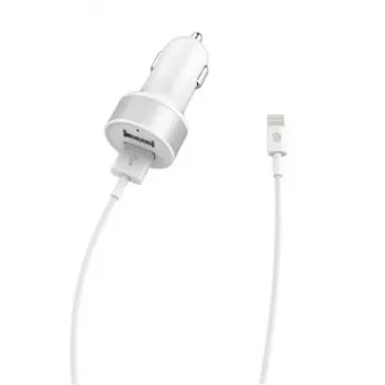 Autolaturi Devia Smart Series Dual USB 2,4A integroidulla Lightning-kaapelilla