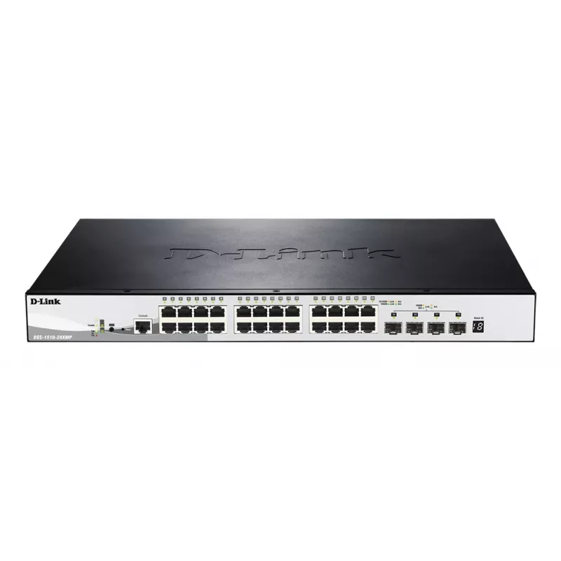 D-Link DGS-1510-28XMP Managed L2/L3 Gigabit Ethernet (10/100/1000) Power over Ethernet (PoE) musta, harmaa